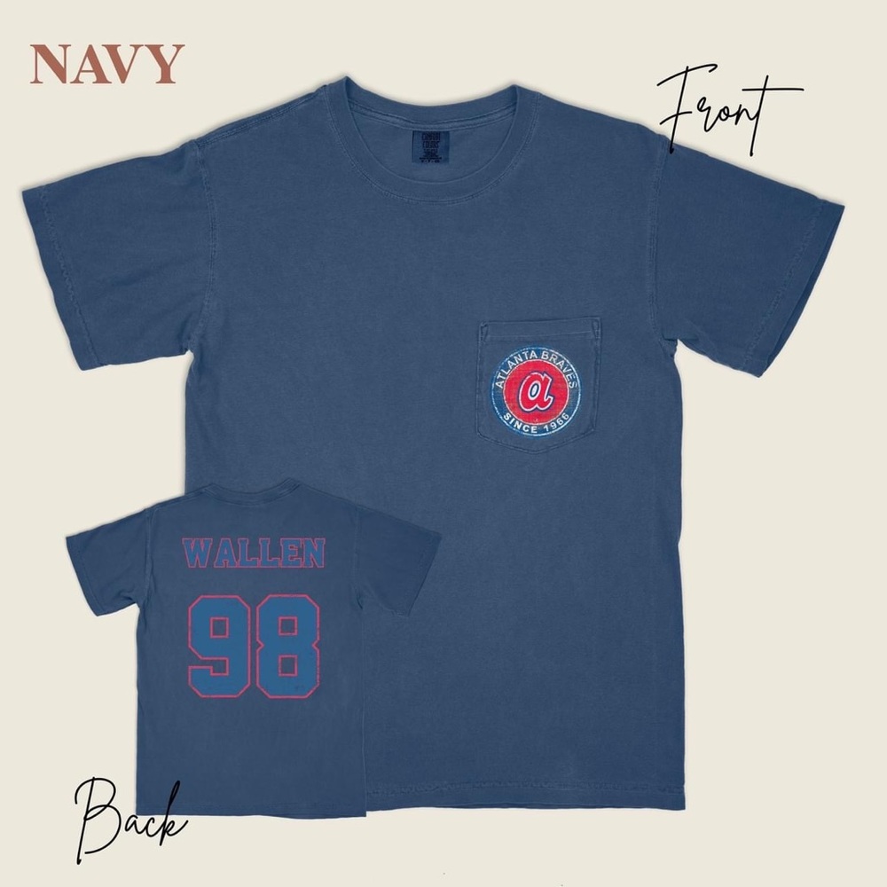 98 Braves Tee | Wallen Tee | Morgan Wallen | Comfort Colors | SM-XXL | NAVY
